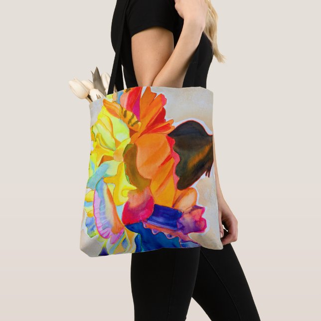 Neon Carnation Aquarell Blume Tasche (Von Nahem)