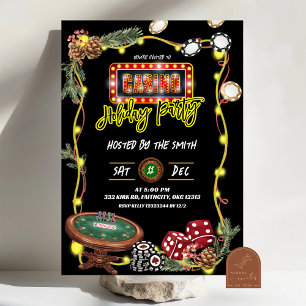 Neon Casino Feiertagsfeier Einladung