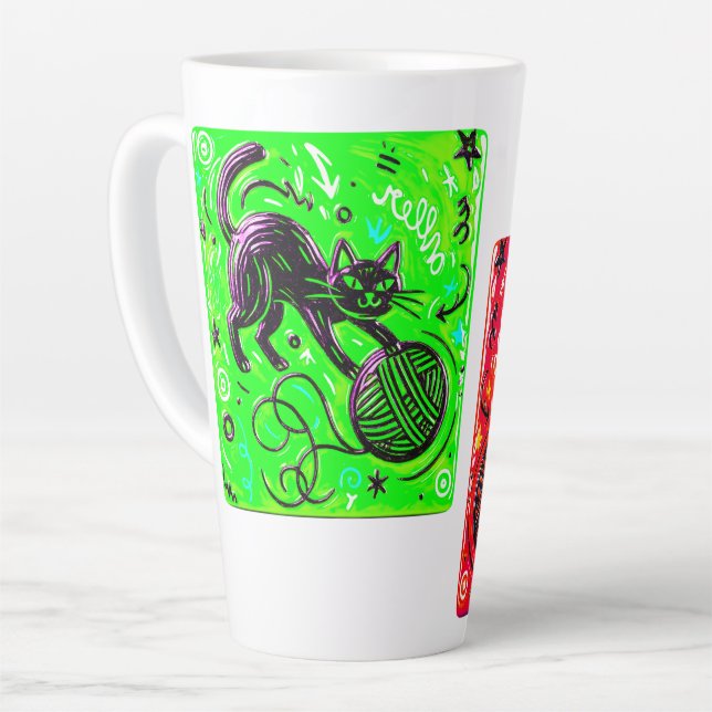 Neon Cat Coffee   Milchtasse (Linke Ecke)