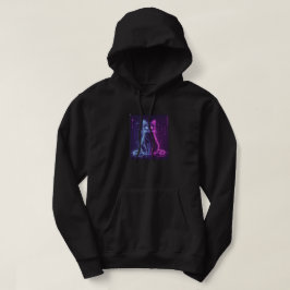 **Neon Cat Design – Glowing Futuristic Feline Art* Hoodie