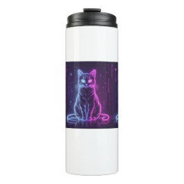 **Neon Cat Design – Glowing Futuristic Feline Art* Thermosbecher
