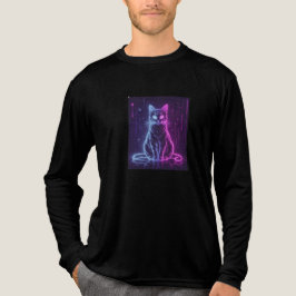 **Neon Cat Design – Glowing Futuristic Feline Art* Tri-Blend Shirt