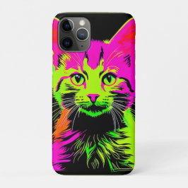Neon Cat Portrait Case-Mate iPhone Hülle