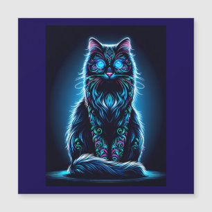 Neon Cat Vivid Background-97948 Magneteinladung