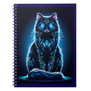 Neon Cat Vivid Background-97948 Notizblock
