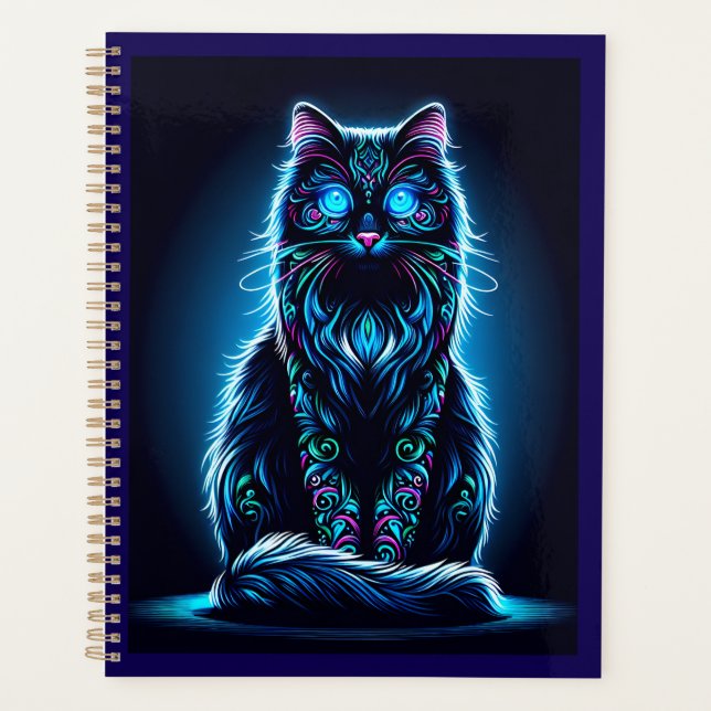 Neon Cat Vivid Background-97948 Planer (Vorderseite)