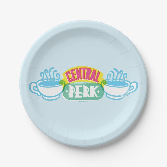 Neon Central Perk Logo Pappteller (Vorderseite)