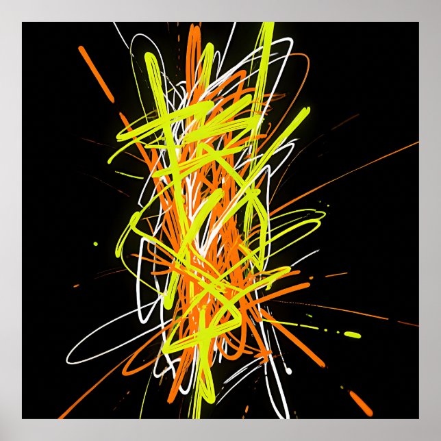 Neon Chaos Abstract Energy Explosion Poster (Vorne)