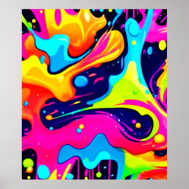Neon Chaos Liquid Color Explosion Poster
