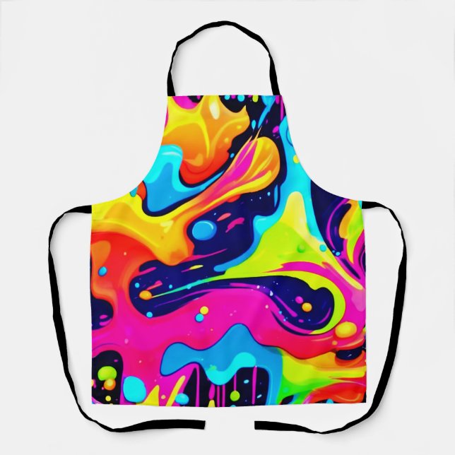 Neon Chaos Liquid Color Explosion Schürze (Vorderseite)
