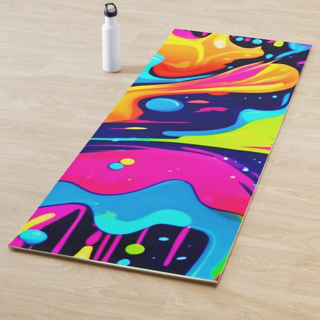 Neon Chaos Liquid Color Explosion Yogamatte (Beispiel)