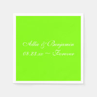Neon Chartreuse Coole Solid Color Napkins