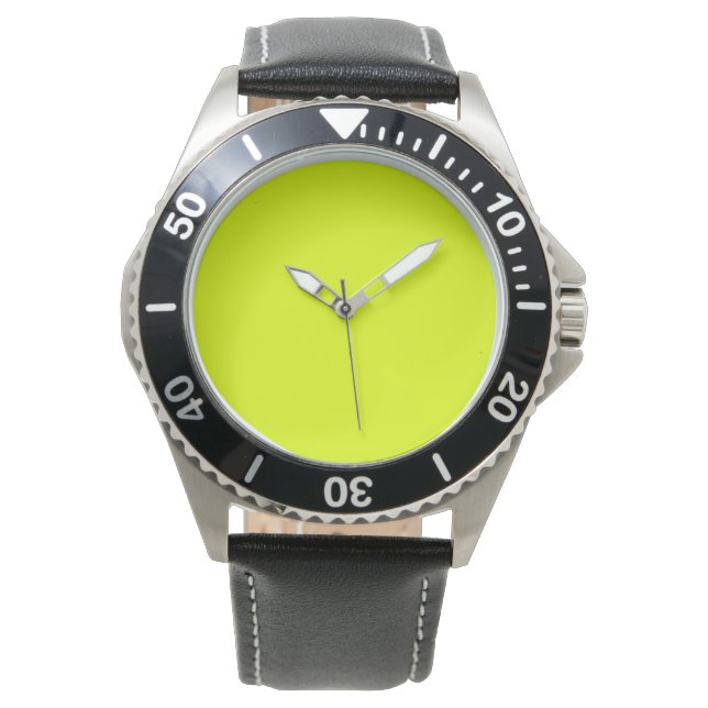 Neon Chartreuse Solid Color | Classic Armbanduhr (Vorderseite)