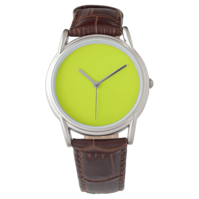 Neon Chartreuse Solid Color | Classic Armbanduhr (Vorderseite)