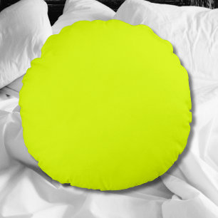 Neon Chartreuse Solid Color   Classic Rundes Kissen