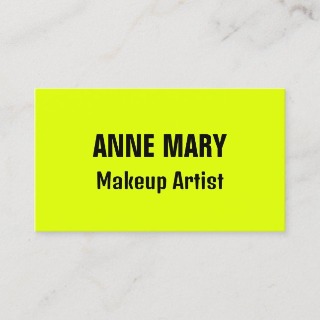 Neon Chartreuse Yellow Black Bright 2025 Visitenkarte (Vorderseite)
