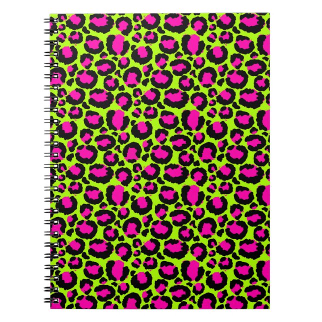 Neon Cheetah Pattern, Boys Girls & Kids, Leopard Notizblock (Vorderseite)