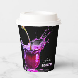 Neon Cherry Personalisiert Pappbecher