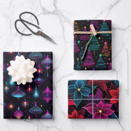 Neon Christmas Geschenkpapier Set