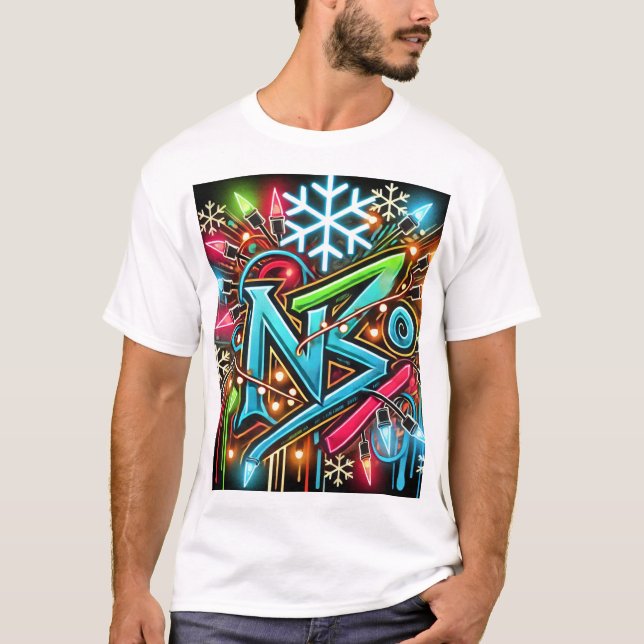 Neon Christmas Lights T Shirt (Vorderseite)