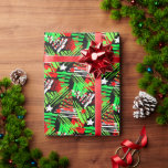 Neon Christmas Tree Musterpapier Geschenkpapier<br><div class="desc">Ein lustiges Weihnachtspapier mit hellroten, grünen und weißen Neonweihnachtsbäumen auf schwarzem Hintergrund.</div>