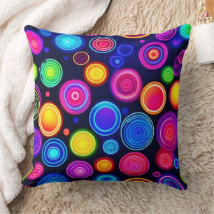 Neon Circle Burst Kissen