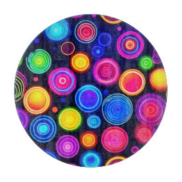 Neon Circle Burst Schneidebrett