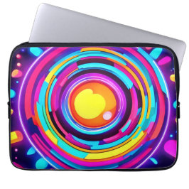 Neon Circle Vortex Muster Laptopschutzhülle