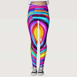 Neon Circle Vortex Muster Leggings