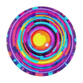 Neon Circle Vortex Muster Schneidebrett