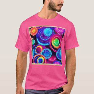 Neon Circles Abstrakt Art T-Shirt