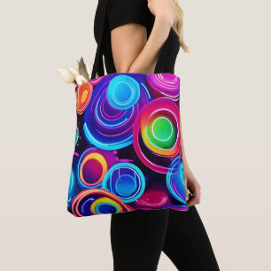 Neon Circles Abstrakt Art Tasche