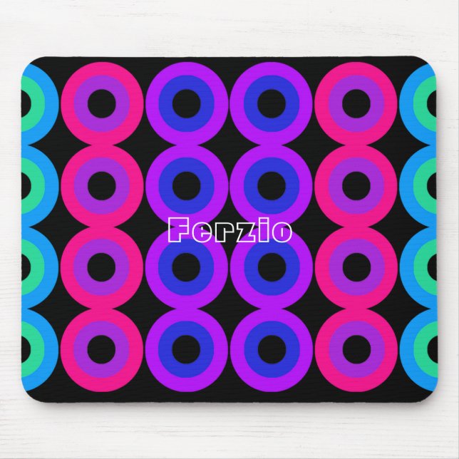 Neon Circles Mousepad (Vorne)