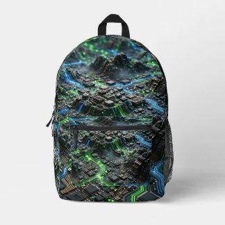 Neon Circuit Flow Backpack Bedruckter Rucksack