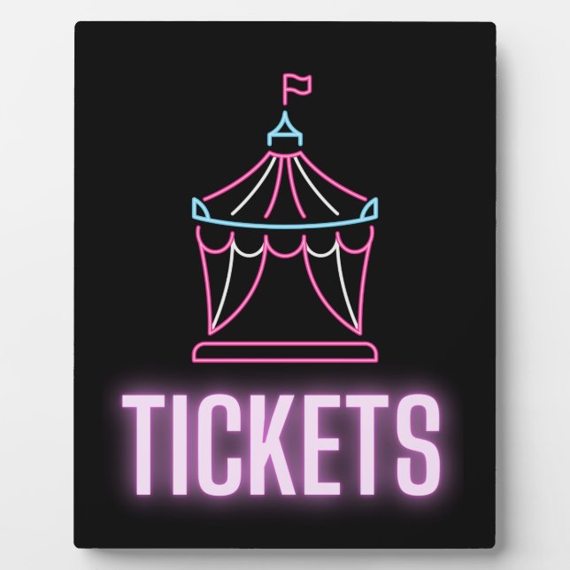Neon Circus Zelt Tickets Tabletter Fotoplatte (Vorderseite)