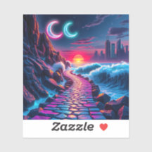 Neon City Skyline Pathway Stickers