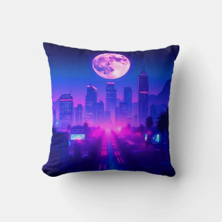 Neon City Synthwave Sunset XL Area Rug Kissen