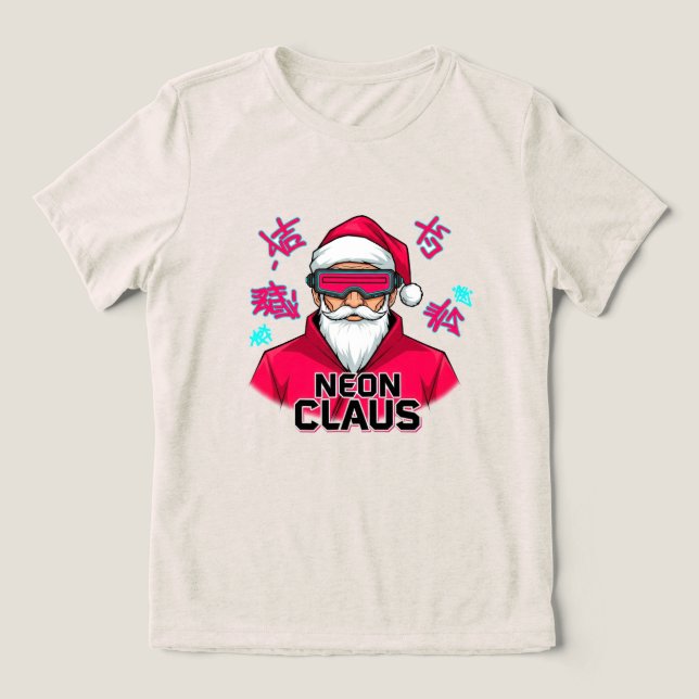 Neon Claus Tri-Blend Shirt (Design Vorderseite)