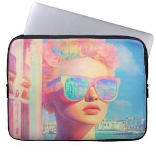 Neon Coastal Beauty mit Sonnenbrille Laptopschutzhülle
