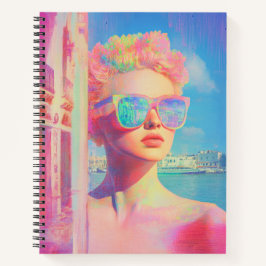 Neon Coastal Beauty mit Sonnenbrille Notizbuch