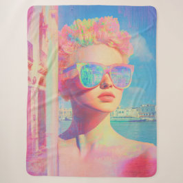Neon Coastal Beauty mit Sonnenbrille Sherpadecke