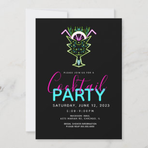 Neon-Cocktail-Kunstparty-Einladung Einladung