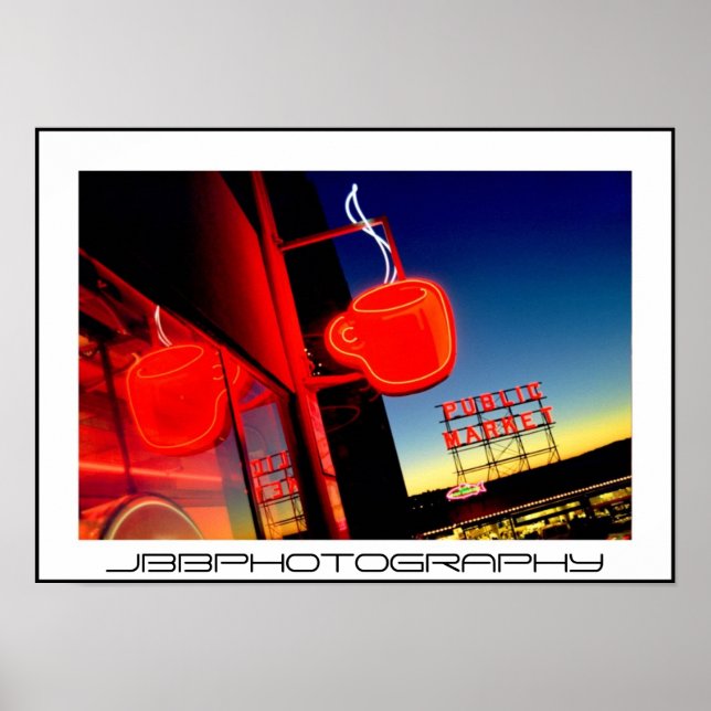 neon coffee cup poster (Vorne)