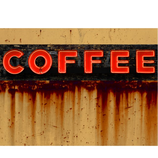 Neon Coffee Rustic Sign T-Shirt (Von Creator hochgeladen)