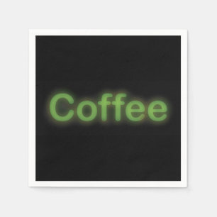 Neon Coffee Text Serviette