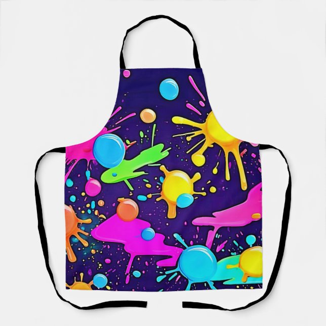 Neon Color Splash Art Schürze (Vorderseite)