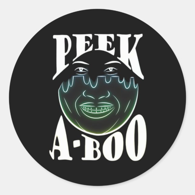 Neon Colored Artwork - Peekabo Runder Aufkleber (Vorderseite)