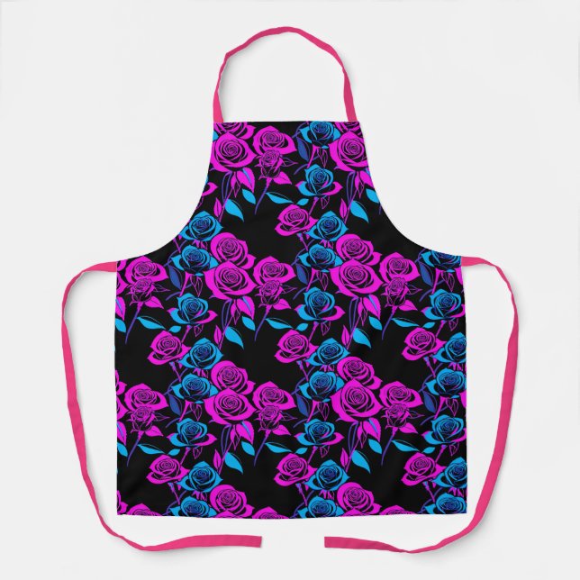 Neon Colored Roses Schürze (Vorderseite)