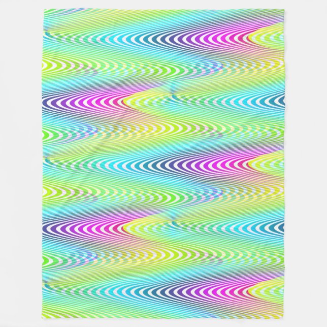 Neon Colored Waves Stripes nahtloses Muster Fleecedecke (Vorderseite)