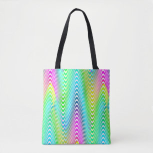 Neon Colored Waves Stripes nahtloses Muster Tasche